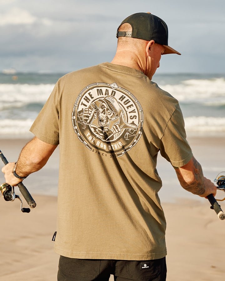 The Mad Hueys The Rod Father Mens T-Shirt Olive