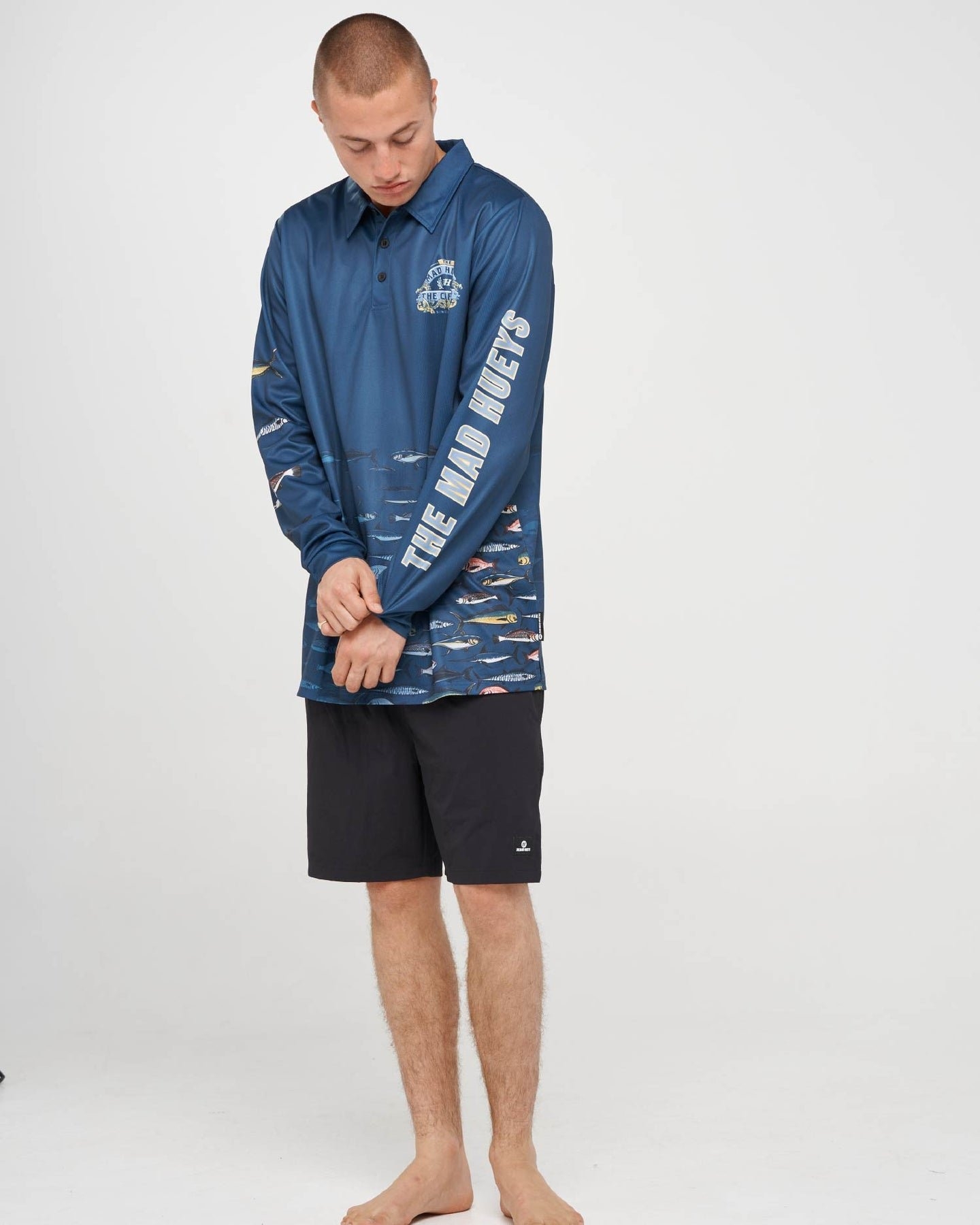 The Mad Hueys Dragon Captain Mens Fishing Jersey UPF50+ Navy