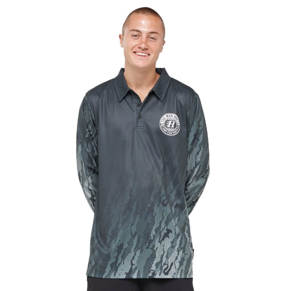 The Mad Hueys Checker Hueys UPF50+ Mens Fishing Jersey Pine Green