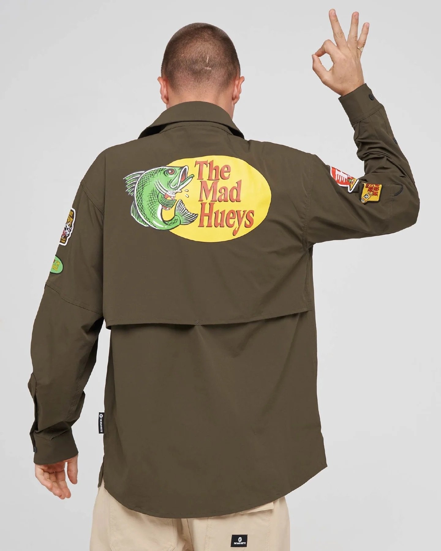 The Mad Hueys Pro Hueys Mens Fishing Shirt UPF50+ Olive
