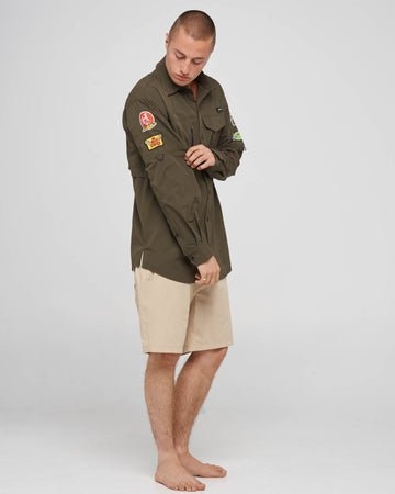 The Mad Hueys Pro Hueys Mens Fishing Shirt UPF50+ Olive