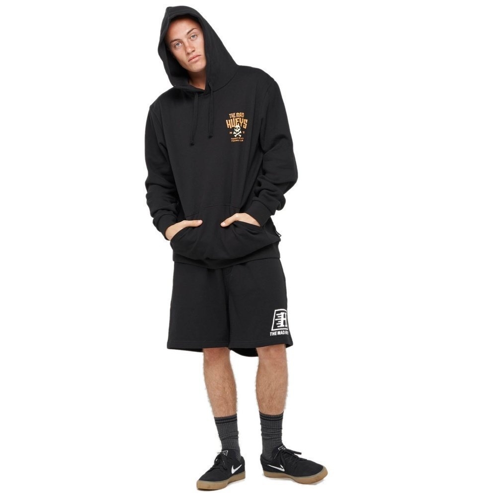 The Mad Hueys Caught Fk Skull Mens Hooded Pullover Black