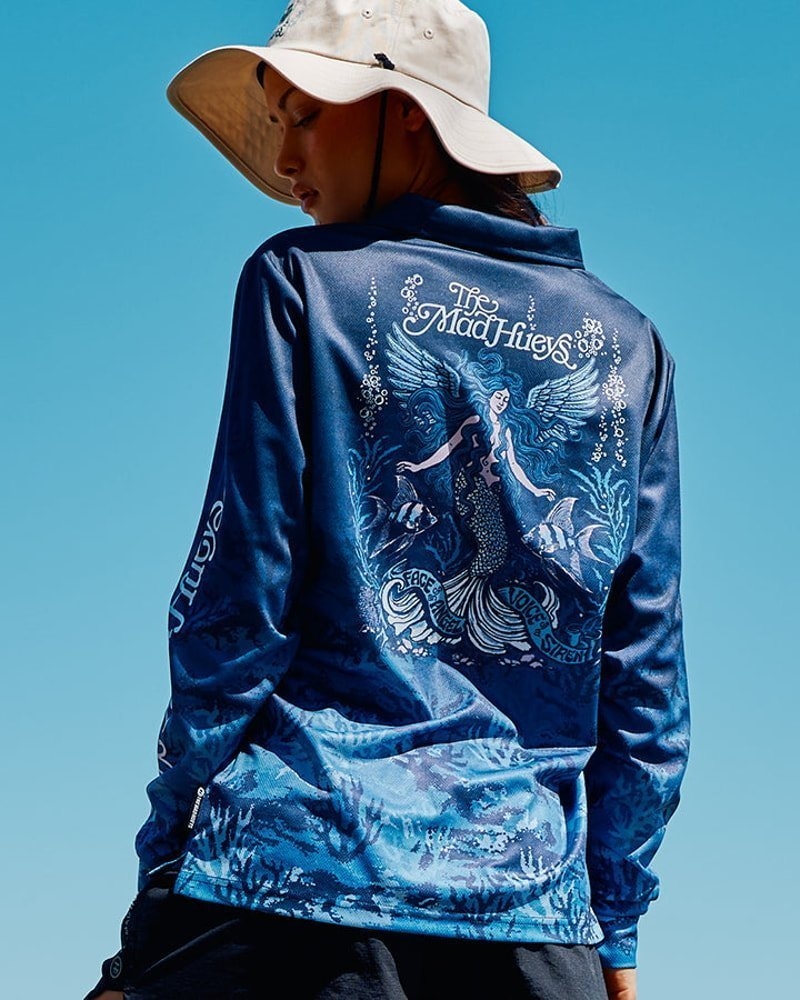 The Mad Hueys Angel Siren Womens UPF50+ Fishing Jersey Indigo
