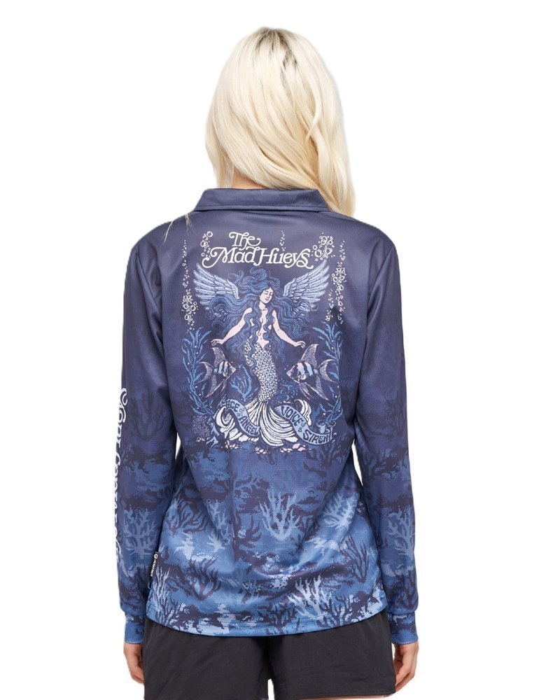 The Mad Hueys Angel Siren Womens UPF50+ Fishing Jersey Indigo