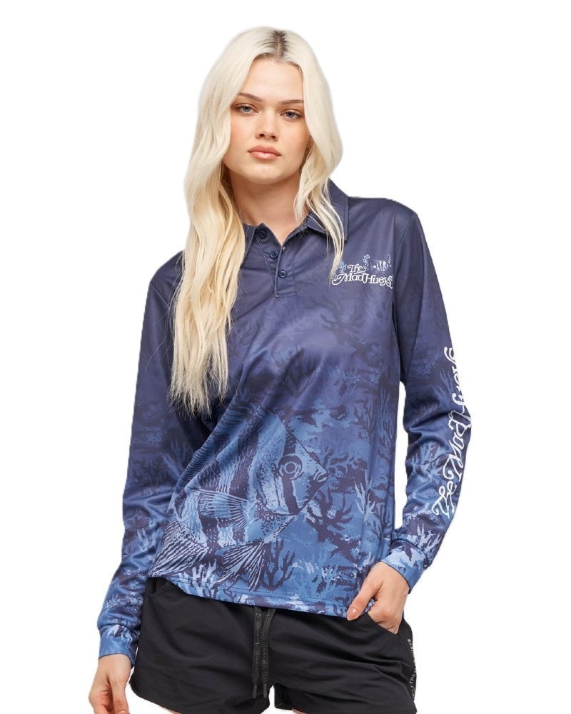 The Mad Hueys Angel Siren Womens UPF50+ Fishing Jersey Indigo