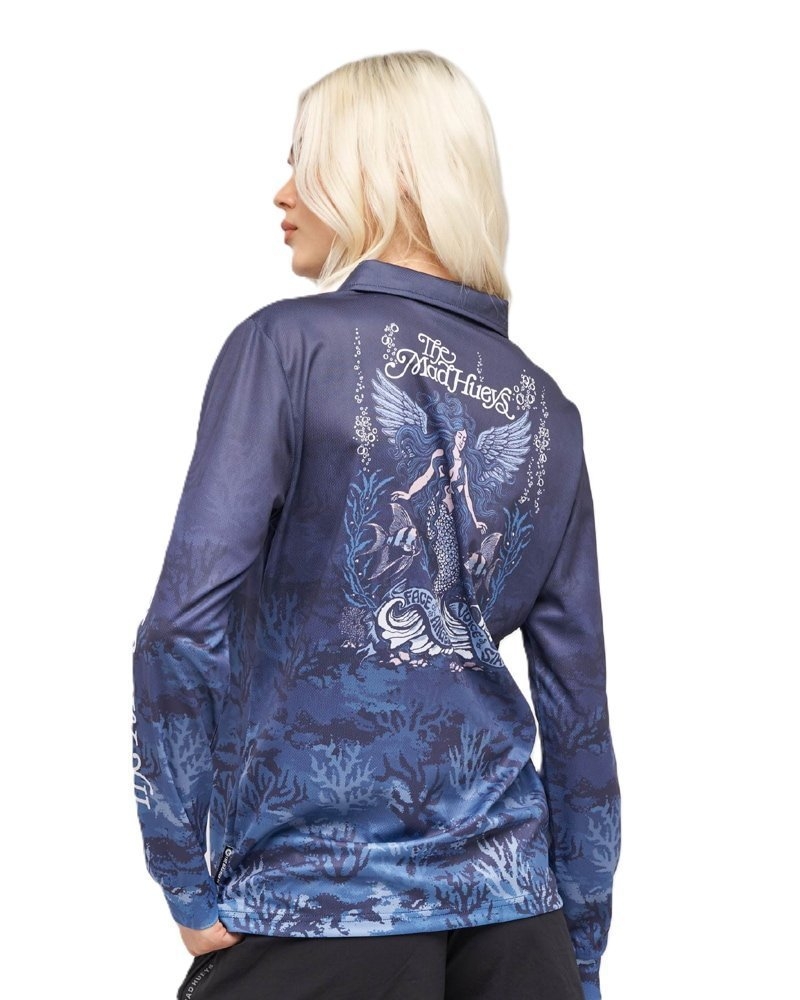 The Mad Hueys Angel Siren Womens UPF50+ Fishing Jersey Indigo