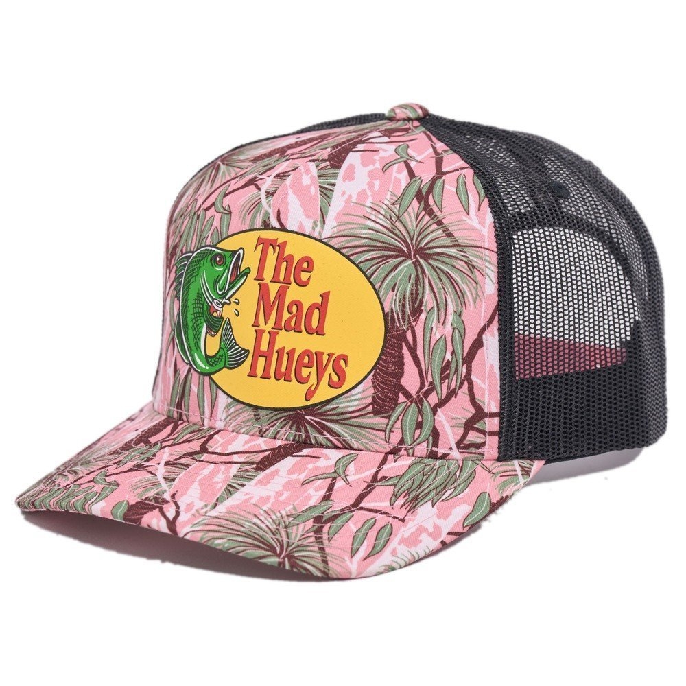 The Mad Hueys Pro Hueys Womens Twill Trucker Cap Pink Camo
