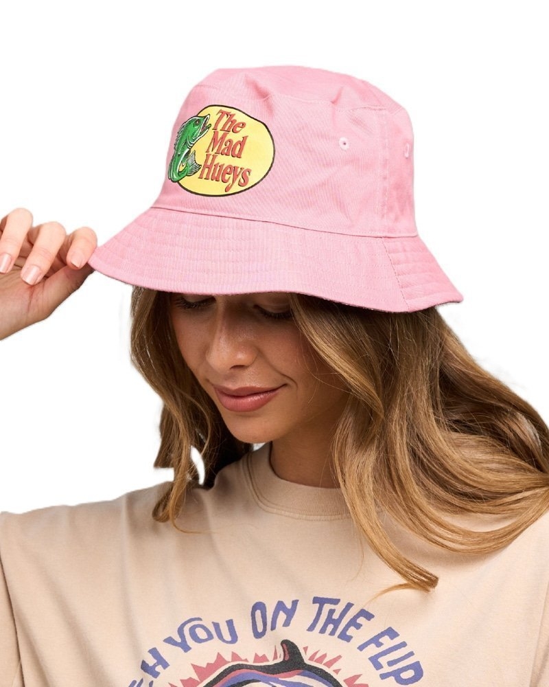 The Mad Hueys Pro Hueys Womens Reversible Bucket Hat Dusty Pink