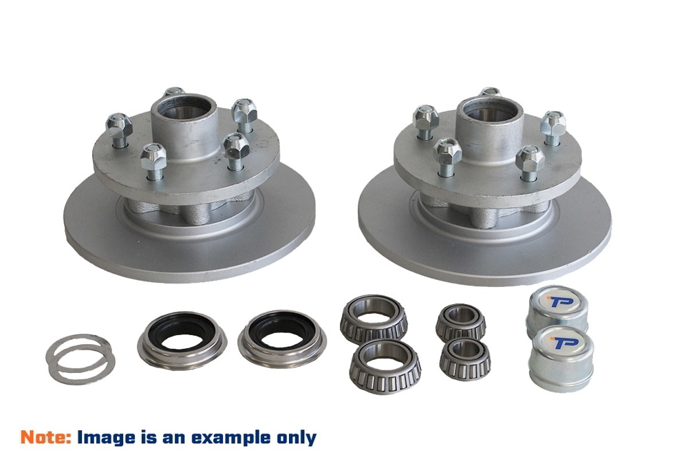Trailparts 225mm Cast Iron Disc Brake 1750kg Hub Kit 5 x 4 1/2in x 1/2in