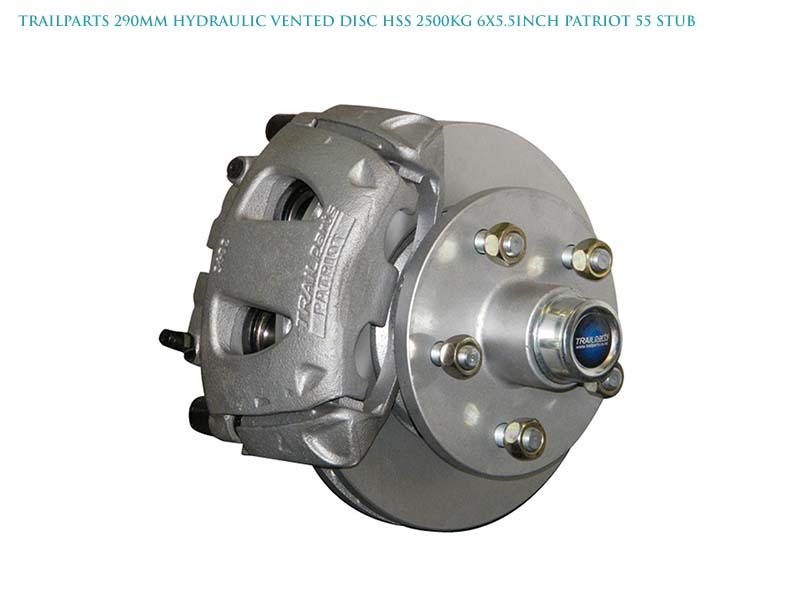 Trailparts 290mm Hydraulic Vented Disc HSS 2500kg 6x5.5inch Patriot 55 Stub