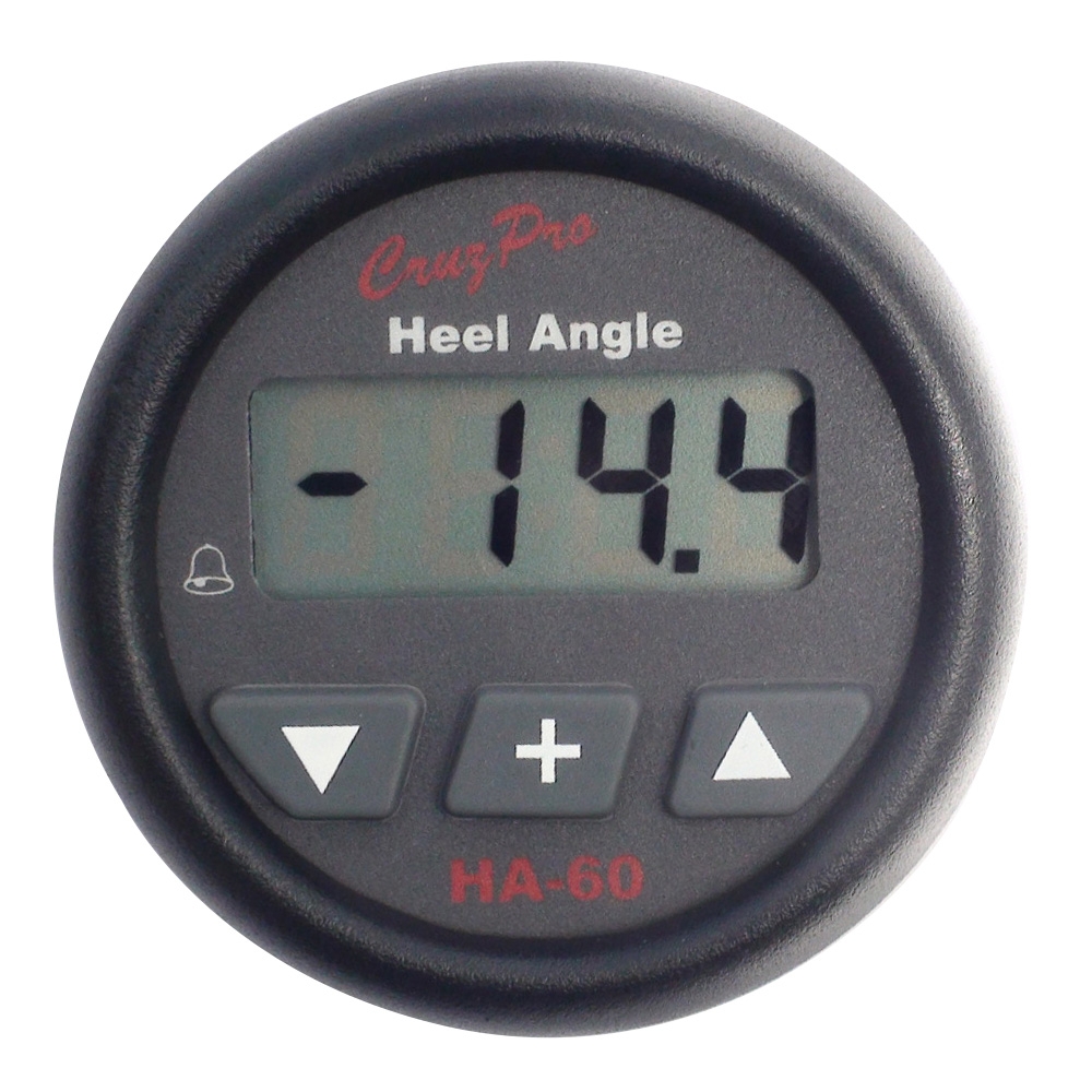 CruzPro HA-60 Digital Heel Angle Round Gauge with NMEA 0183 External Alarm Output