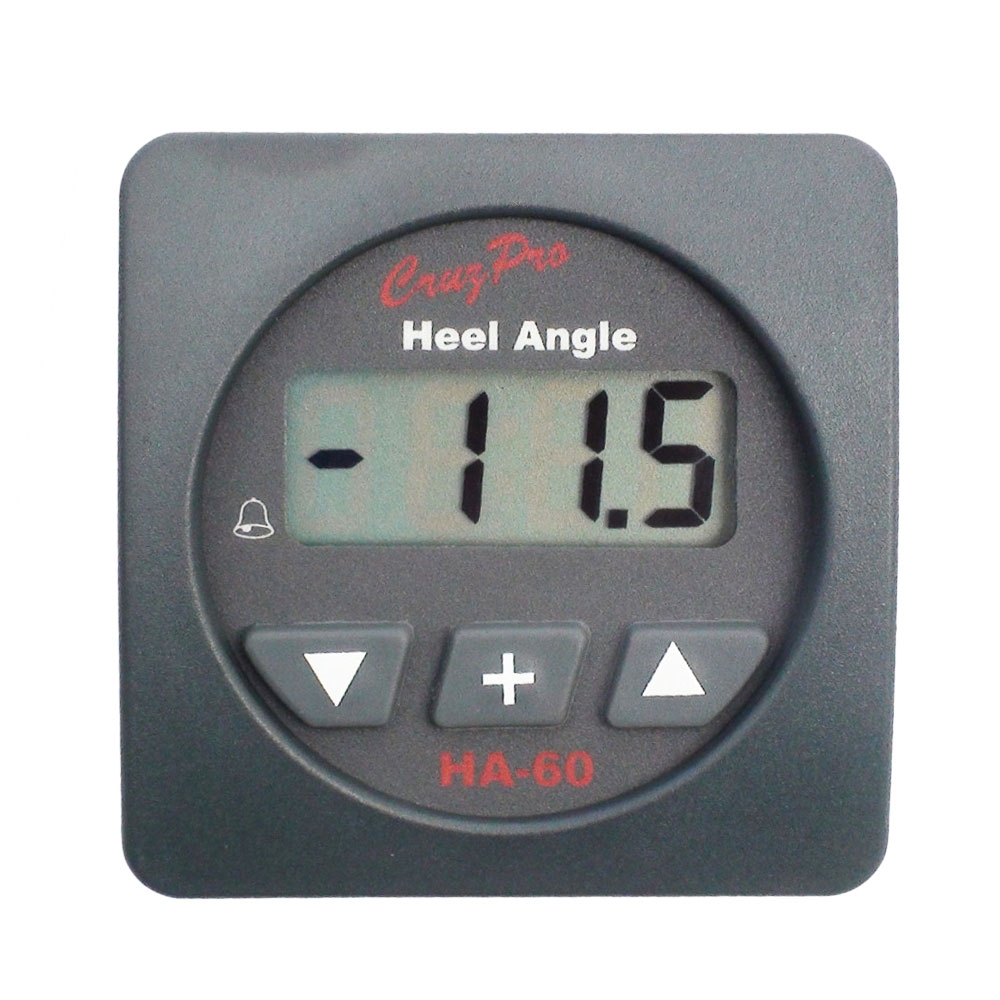 CruzPro HA-60 Digital Heel Angle Square Gauge with NMEA 0183 External Alarm Output