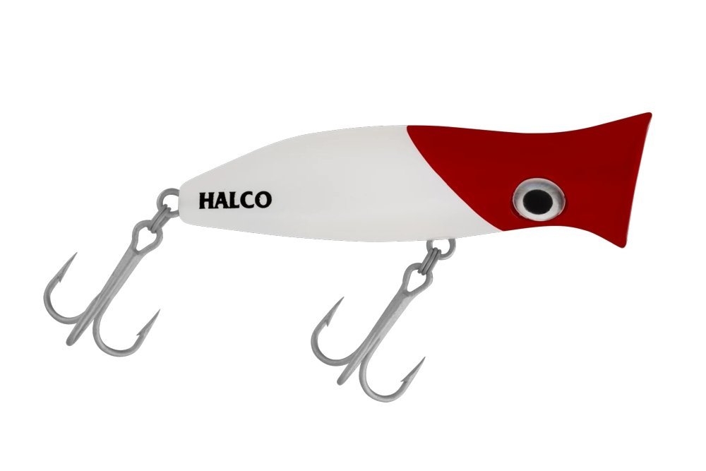Halco Roosta Popper 80mm White Redhead