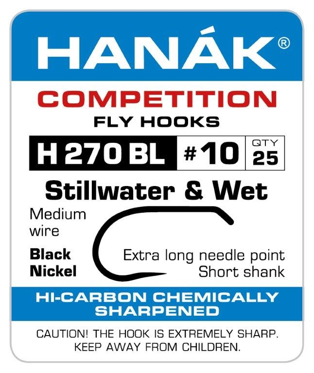HANAK Competition H270BL Barbless Hooks #16 Qty 25