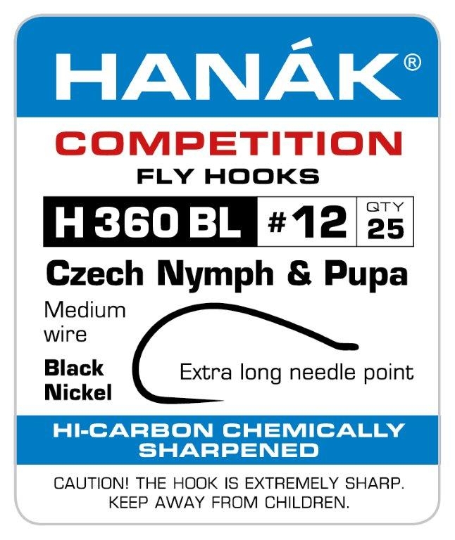 HANAK Competition H360BL Barbless Hooks #20 Qty 25
