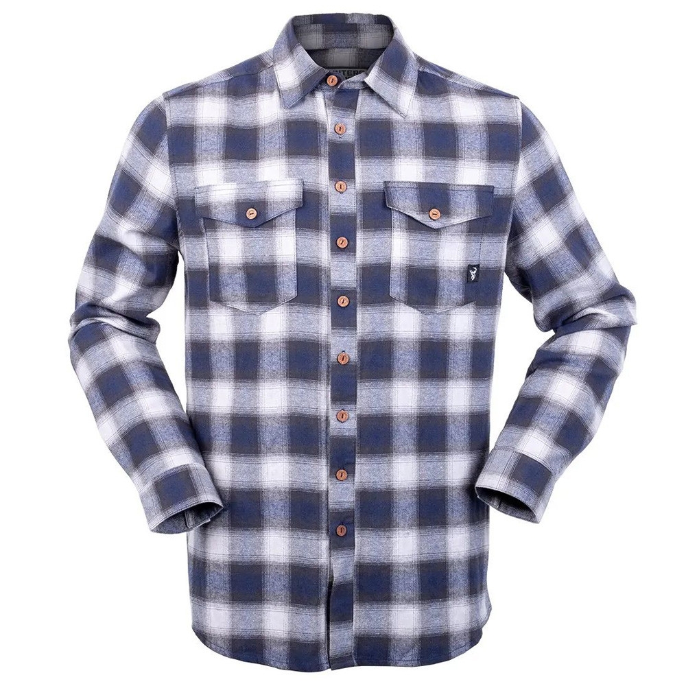 Hunters Element Huxley Mens Long Sleeve Shirt Faded Blue Small