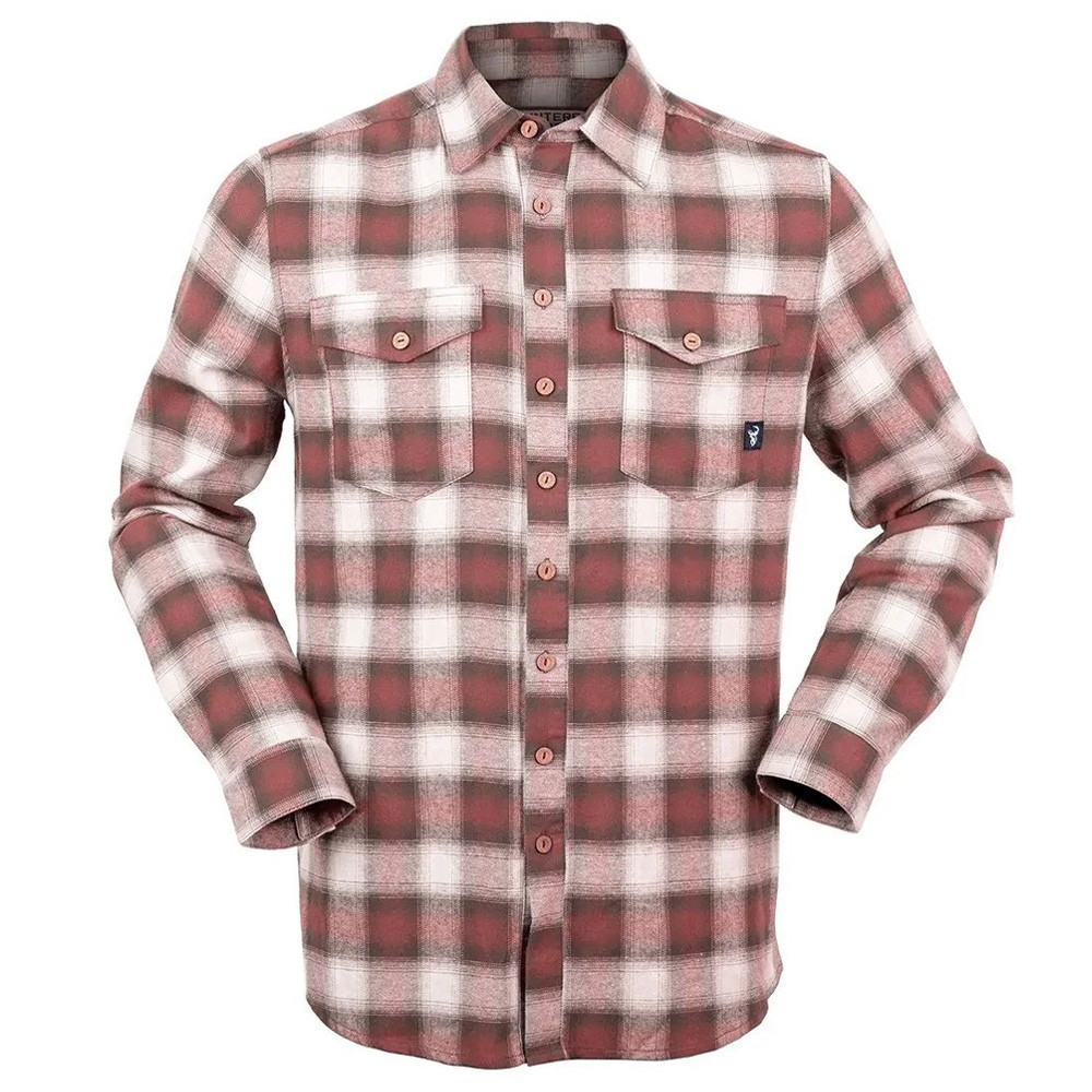 Hunters Element Huxley Mens Long Sleeve Shirt Faded Red L