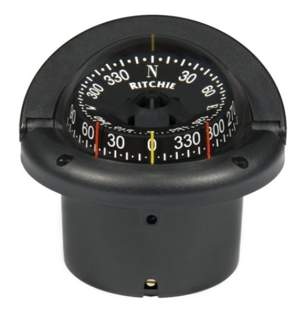 Ritchie Helmsman HF-743 CombiDamp Flush Mount Compass Black 24V