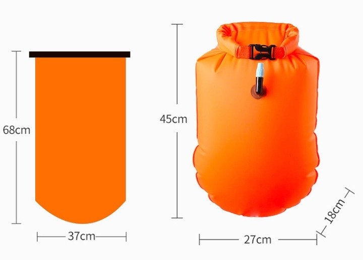 PVC Inflatable Swim Buoy Tow Float Orange 18L