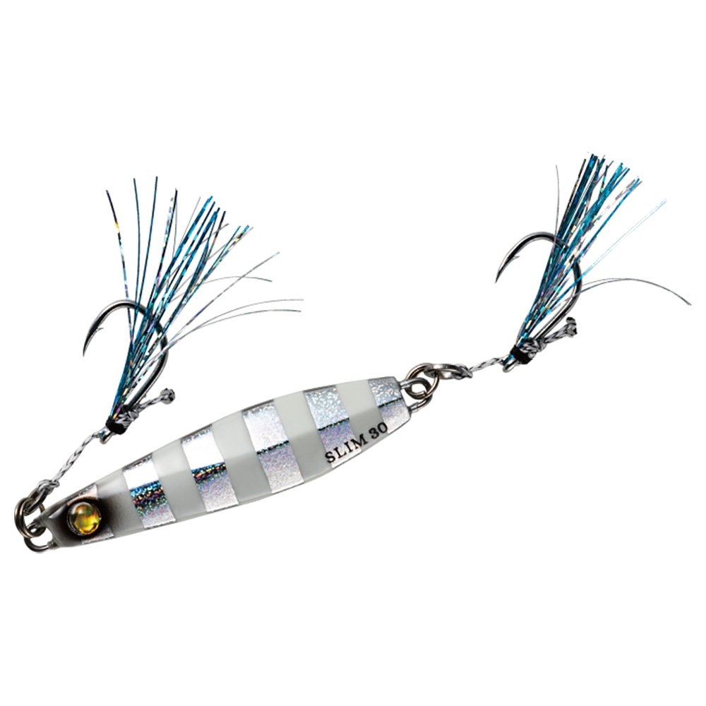 Hayabusa Jack Eye Shot Slow Slim Jig 30g 59mm #6 Silver Zebra Glow