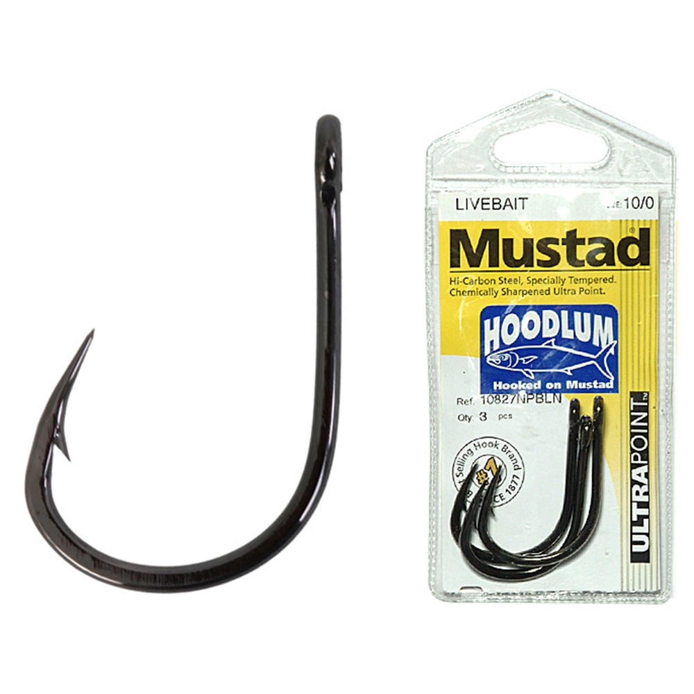 Mustad 10827BLN Hoodlum Assist Jigging Live Bait Hooks