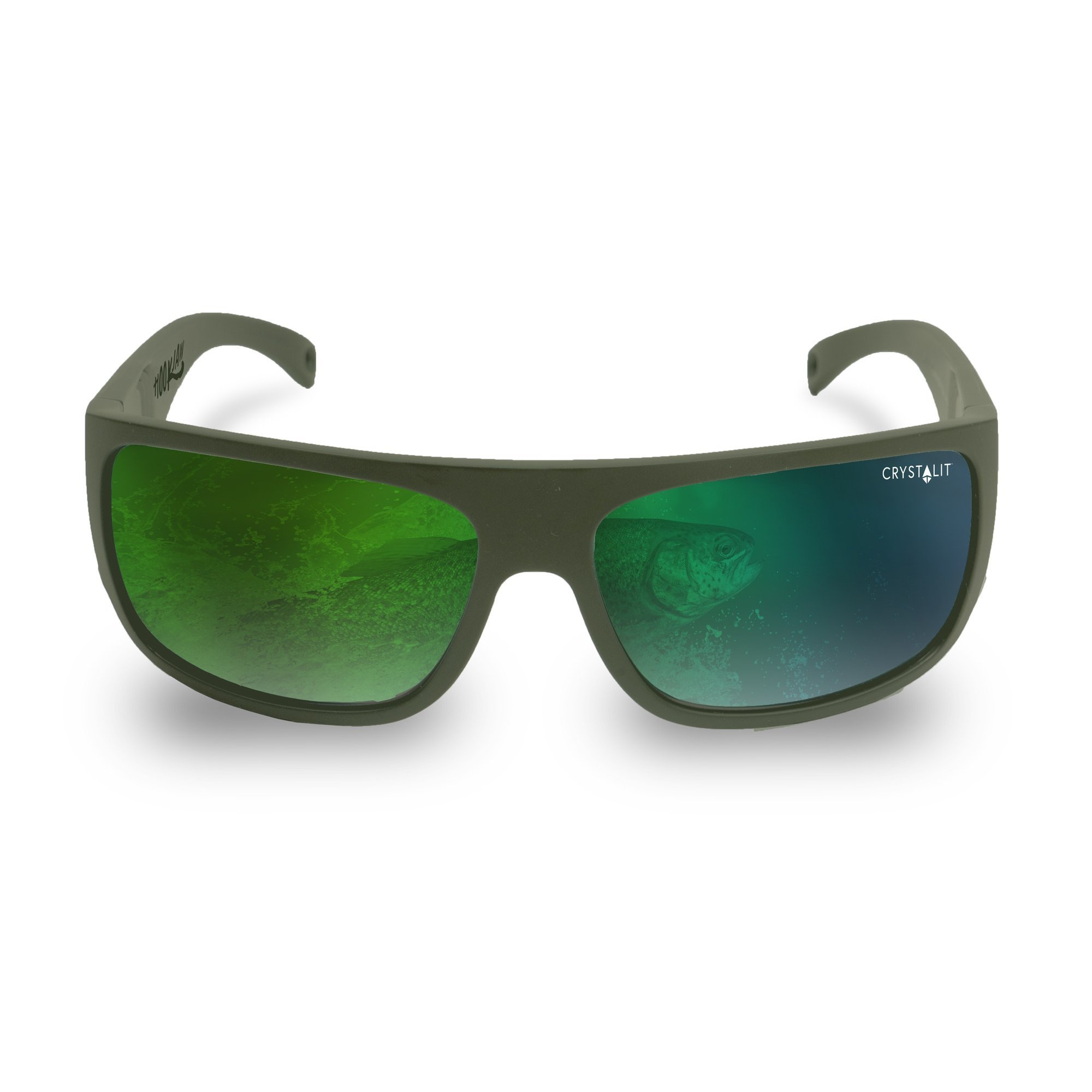 Stoney Creek Hook Jaw Sunglasses Matte Black Frame Green Mirror Lens