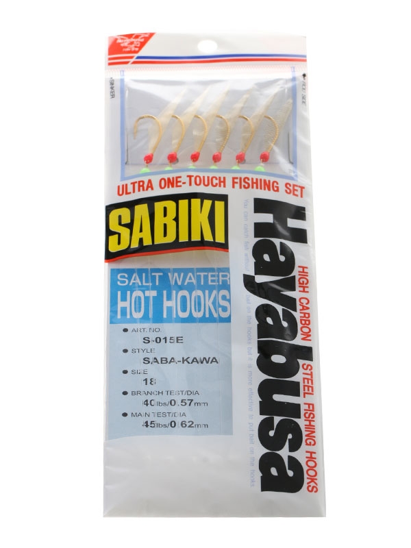 Hayabusa Saltwater Hot Hooks Gold Sabiki Rig Size 18