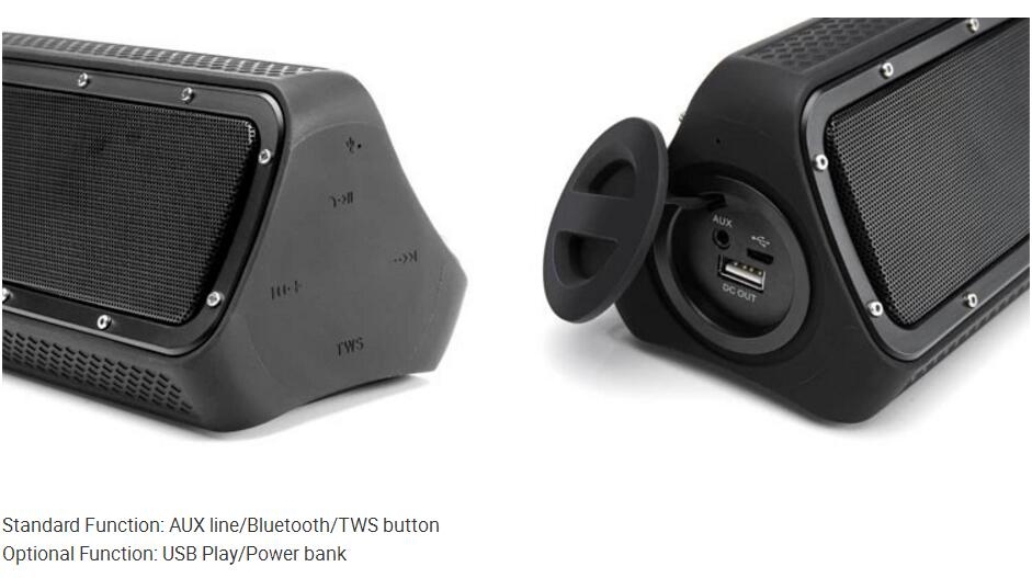 CrystalSound Waterproof Bluetooth Speaker and Power Bank