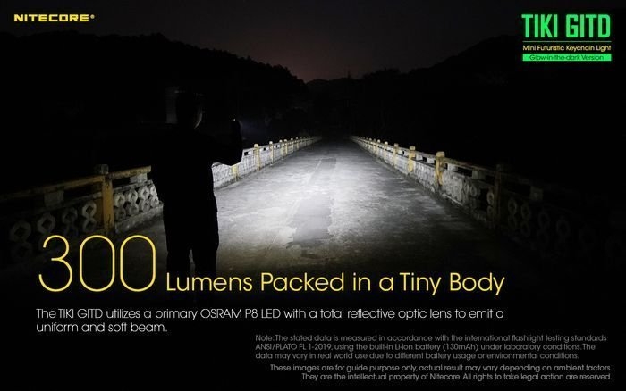 NITECORE Glow-In-The-Dark Keylight 300 Lumen