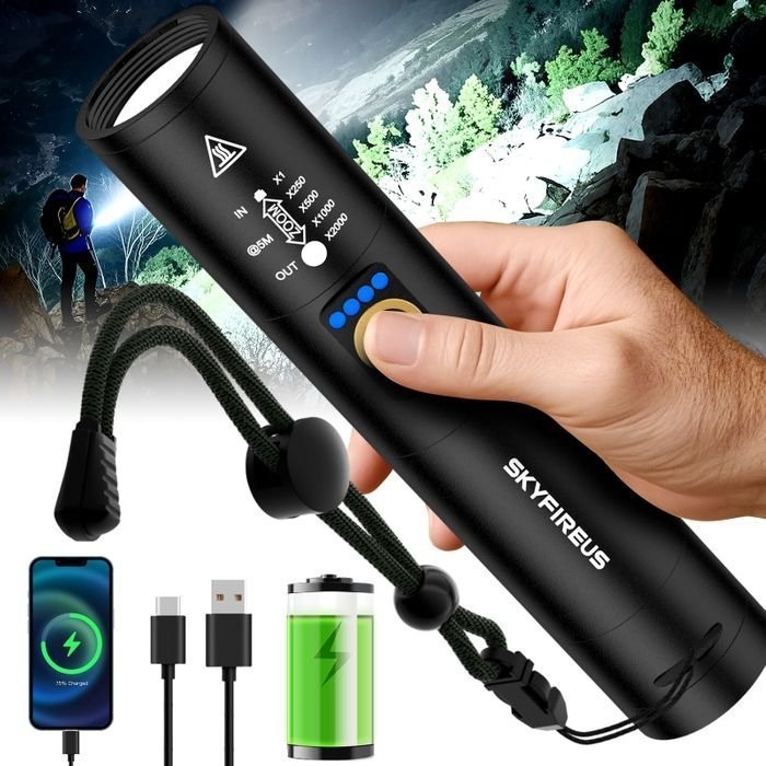 SKYFIRE 1353J Rechargeable LED Torch 763 Lumens