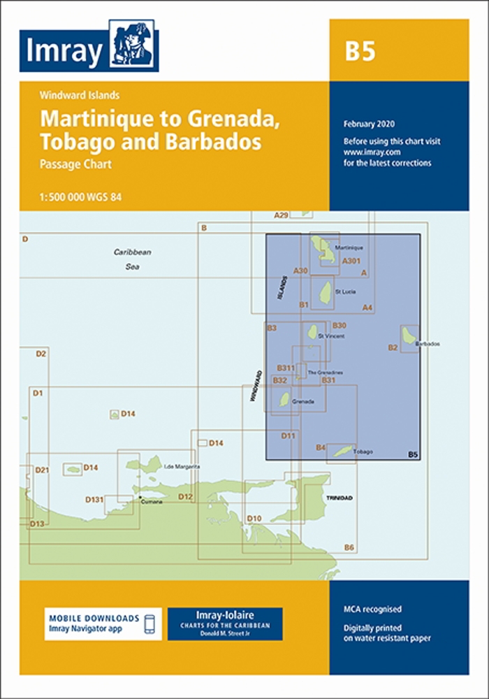 Imray Martinique to Tobago and Barbados Passage Chart