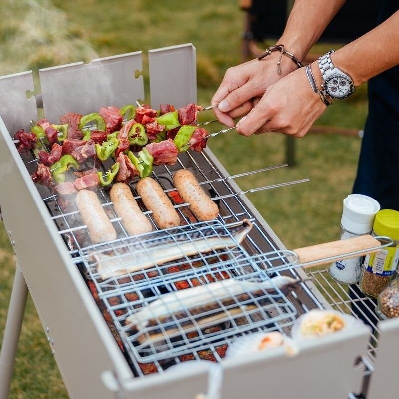 Naturehike Folding Charcoal BBQ Fire Grill Grey 14-Piece Package