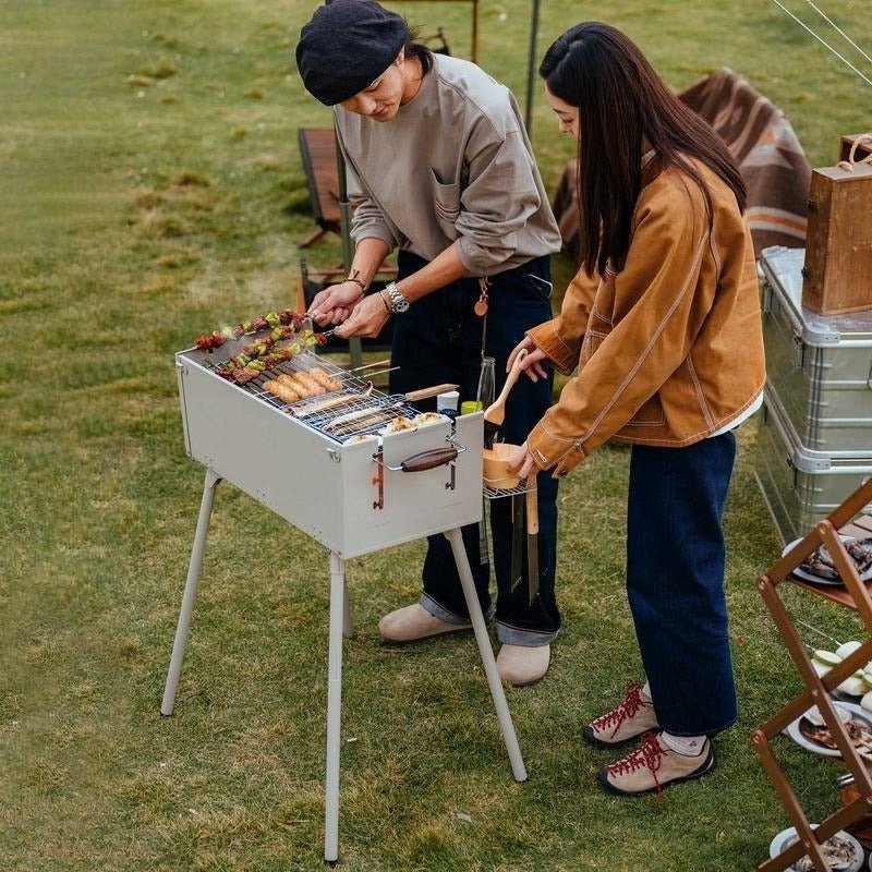 Naturehike Folding Charcoal BBQ Grill with Tongs and Storage Bag