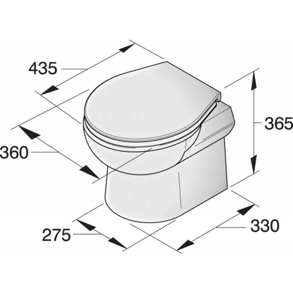 VETUS SMTO2 Marine Toilet 24V with Control Panel VETUS SMTO2 Marine Toilet 24V with Control Panel