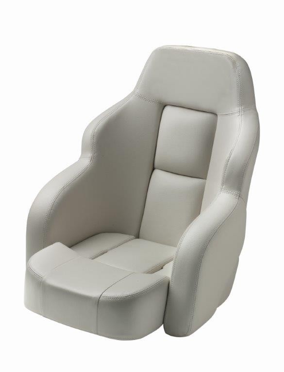 V-Quipment Commander Luxurious Helm Seat with Flip Up Squab White