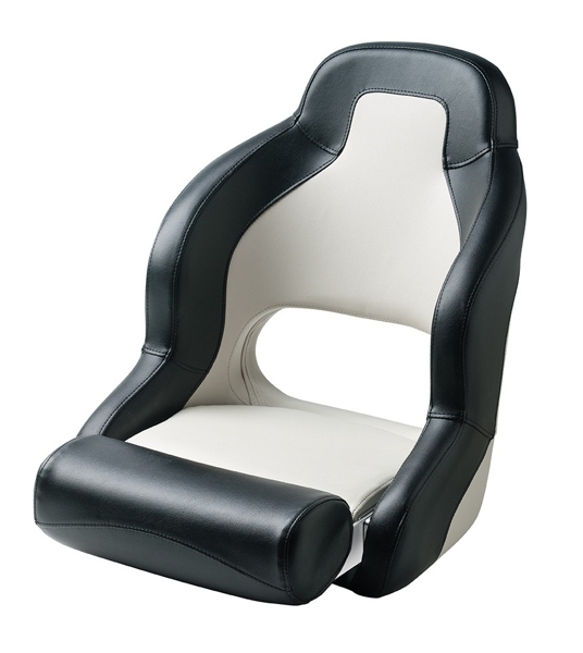 V-Quipment Pilot Sports Helm Seat with Flip Up Squab Black/White