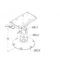 V-Quipment Manually Adjustable Seat Pedestal with Swivel 30-40cm Thumbnail V-Quipment Manually Adjustable Seat Pedestal with Swivel 30-40cm