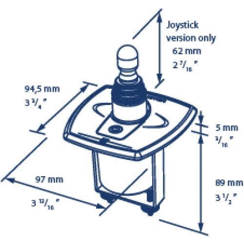 VETUS Aluminium Bow Thruster Panel with Time Delay 12/24V