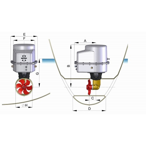VETUS Ignition Protected Bow Thruster 95kgf 12V