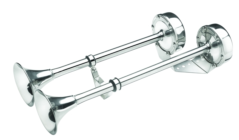 V-Quipment High Pitch and Low Pitch Stainless Steel Trumpet Horn Set 12V