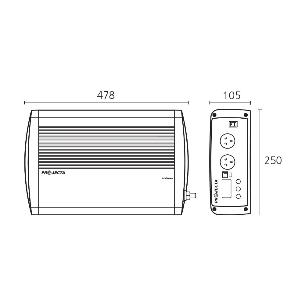 Projecta IP2000 Intelli-Wave Pure Sine Wave Inverter 12V 2000W