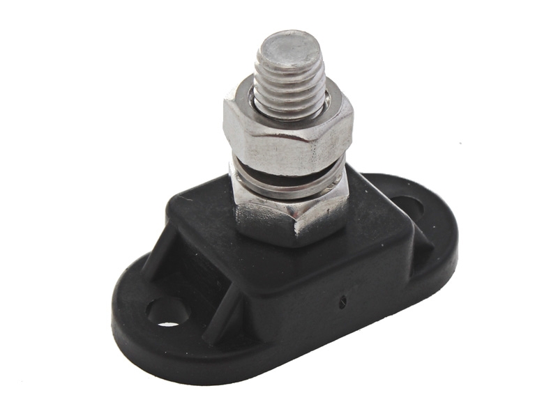 BEP Insulated Distribution Stud - Single Black 8mm