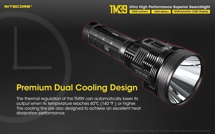 NITECORE TM39 Long Throw Rechargeable Flashlight and Adaptor 5200 Lumen