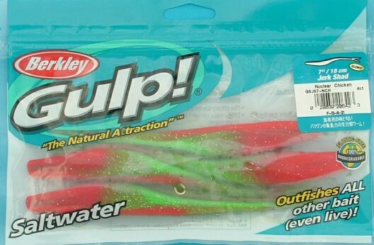 Berkley Gulp Jerk Shad Soft Bait 7in/18cm Nuclear Chicken