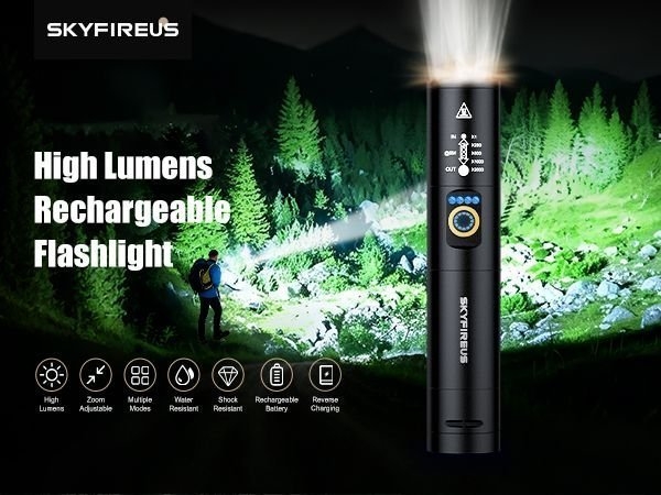SKYFIRE 1353J Rechargeable LED Torch 763 Lumens