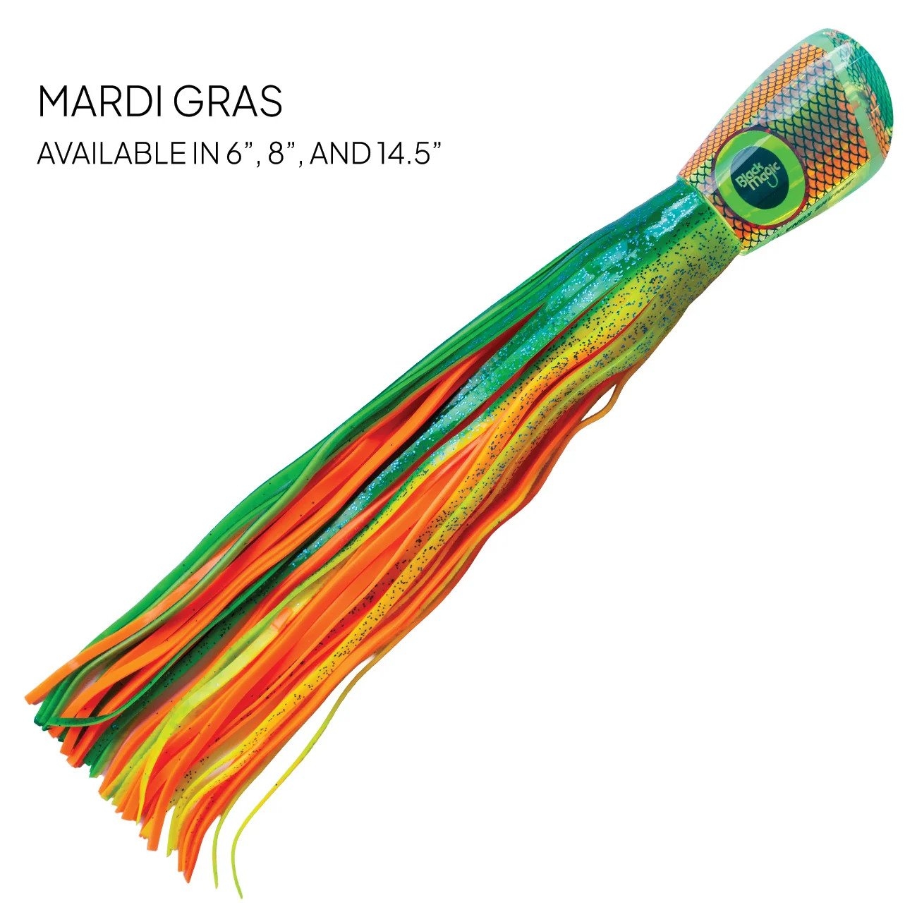 Black Magic Jonahs Kona XT Tuna Game Lure 14.5in Single Rigged Mardi Gras