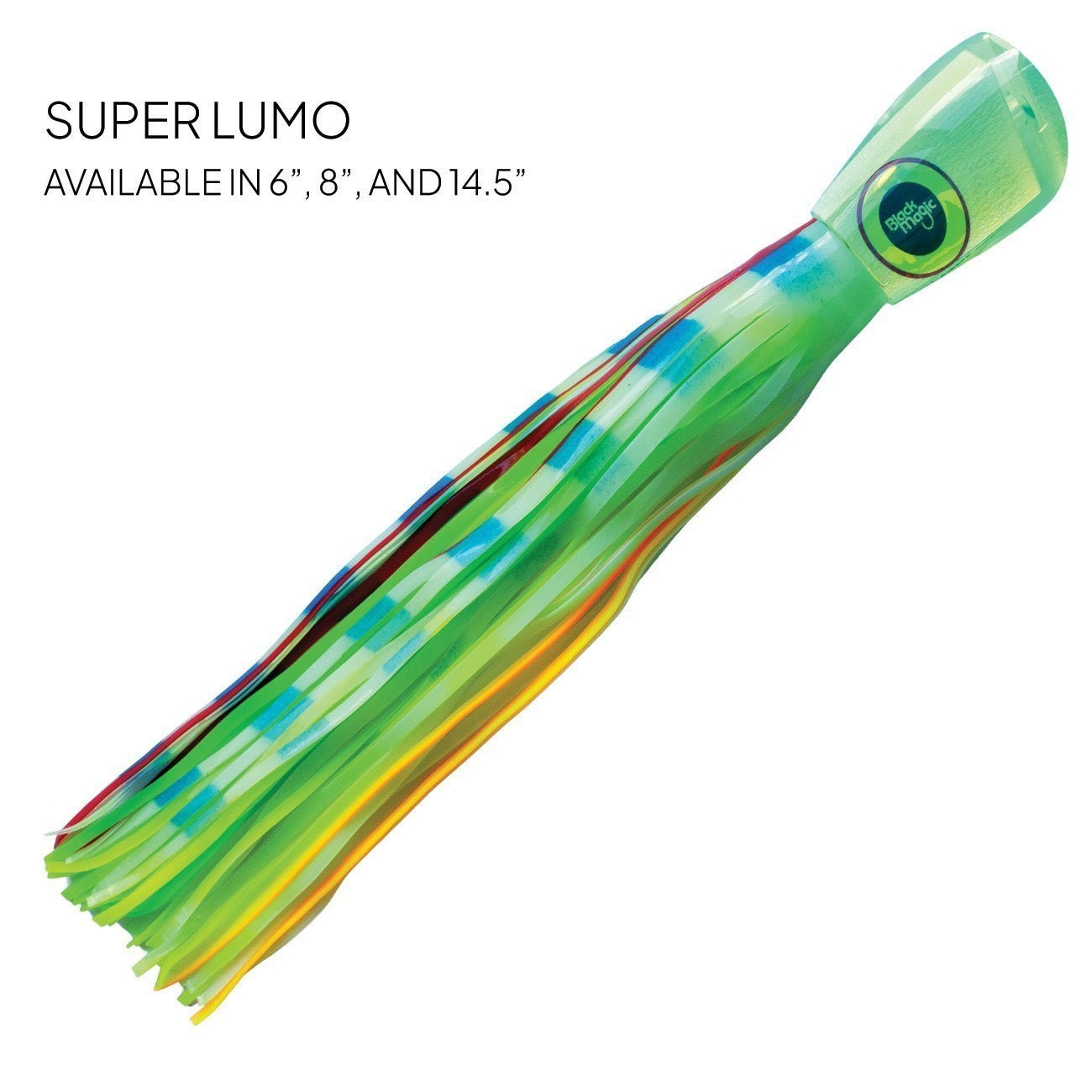 Black Magic Jonahs Kona XT Tuna Game Lure 14.5in Single Rigged Super Lumo