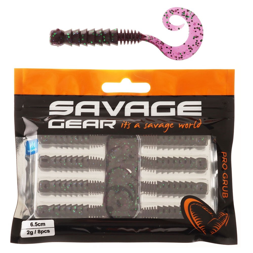 Savage Gear Pro Grub Soft Bait 6.5cm Junebug Pumpkin Qty 8