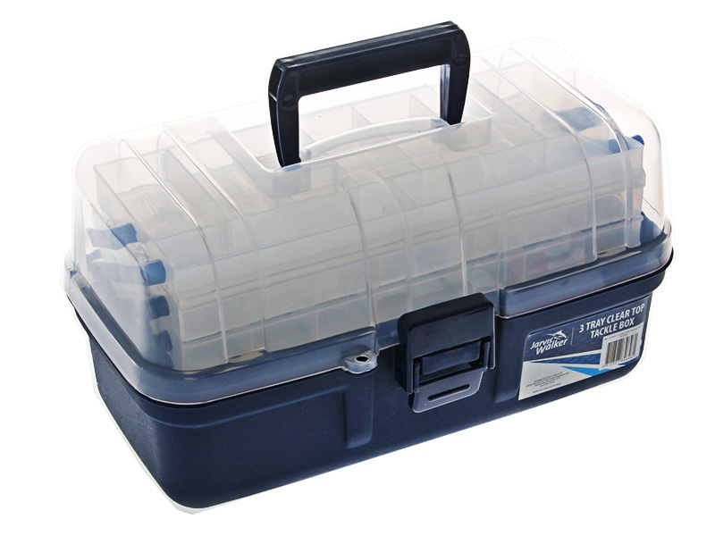 Jarvis Walker 3-Tray Clear Top Tackle Box