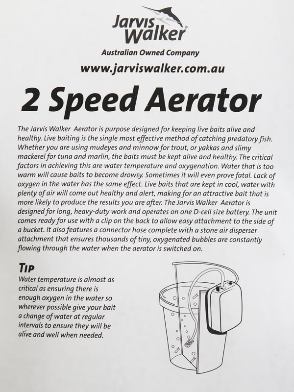Jarvis Walker Portable 2-Speed Bait Tank Aerator